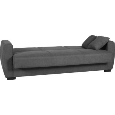 Canapé convertible OSCAR 3 places - Gris clair - Coffre de rangement