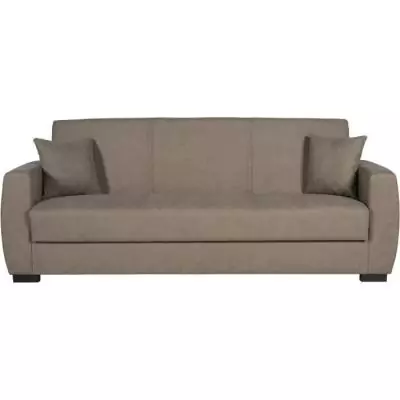 Canapé convertible 3 places OSCAR - Tissu beige - Design pratique