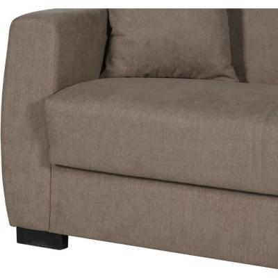 Canapé convertible 3 places OSCAR - Tissu beige - Design pratique