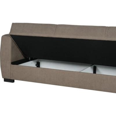 Canapé convertible 3 places OSCAR - Tissu beige - Design pratique