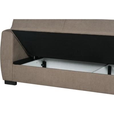Canapé convertible 3 places OSCAR - Tissu beige - Design pratique