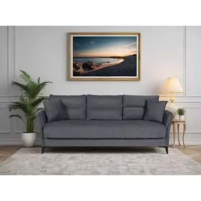 Canapé convertible 3 places OTTOWA gris foncé - Coffre de rangement Canapé convertible 3 places OTTOWA gris foncé - Coffre de rangement