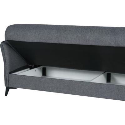 Canapé convertible 3 places OTTOWA gris foncé - Coffre de rangement