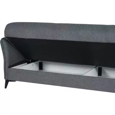 Canapé convertible 3 places OTTOWA gris foncé - Coffre de rangement Canapé convertible 3 places OTTOWA gris foncé - Coffre de rangement