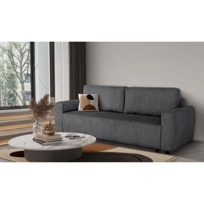Canapé convertible 3 places PHARELL - Anthracite Velours