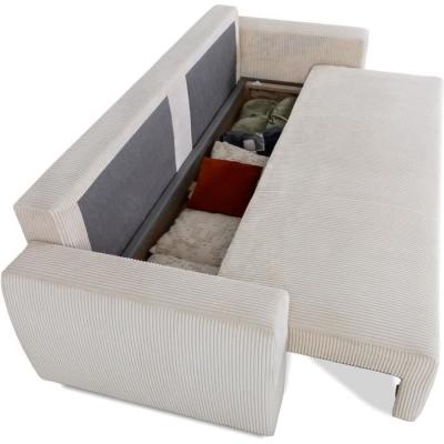 Canapé convertible 3 places PHARELL - Velours côtelé Beige