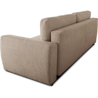 Canapé convertible 3 places PHARELL taupe bouclette