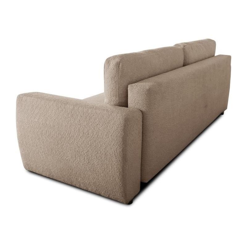 Canapé convertible 3 places PHARELL taupe bouclette