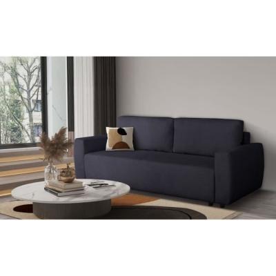 Canapé convertible 3 places PHARELL en tissu Bouclette Noir