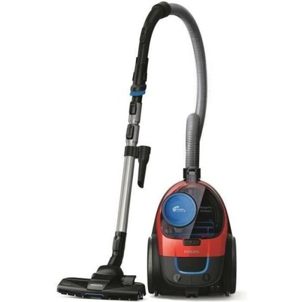 Aspirateur Traîneau sans sac - PHILIPS FC9330/09 PowerPro Compact - 900 W - 76 dB - Filtre Anti-allergie - Rouge