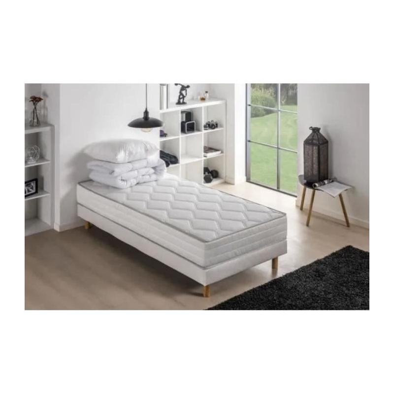 Ensemble de rêve : Matelas + Sommier + Couette + Oreiller - 90 x 190 cm