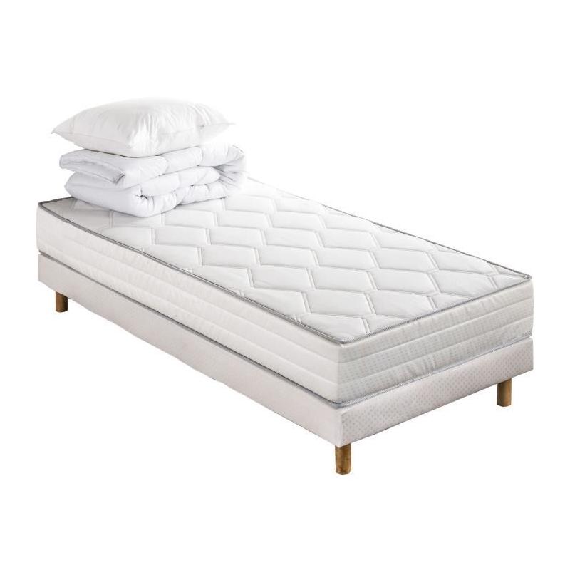 Ensemble de rêve : Matelas + Sommier + Couette + Oreiller - 90 x 190 cm