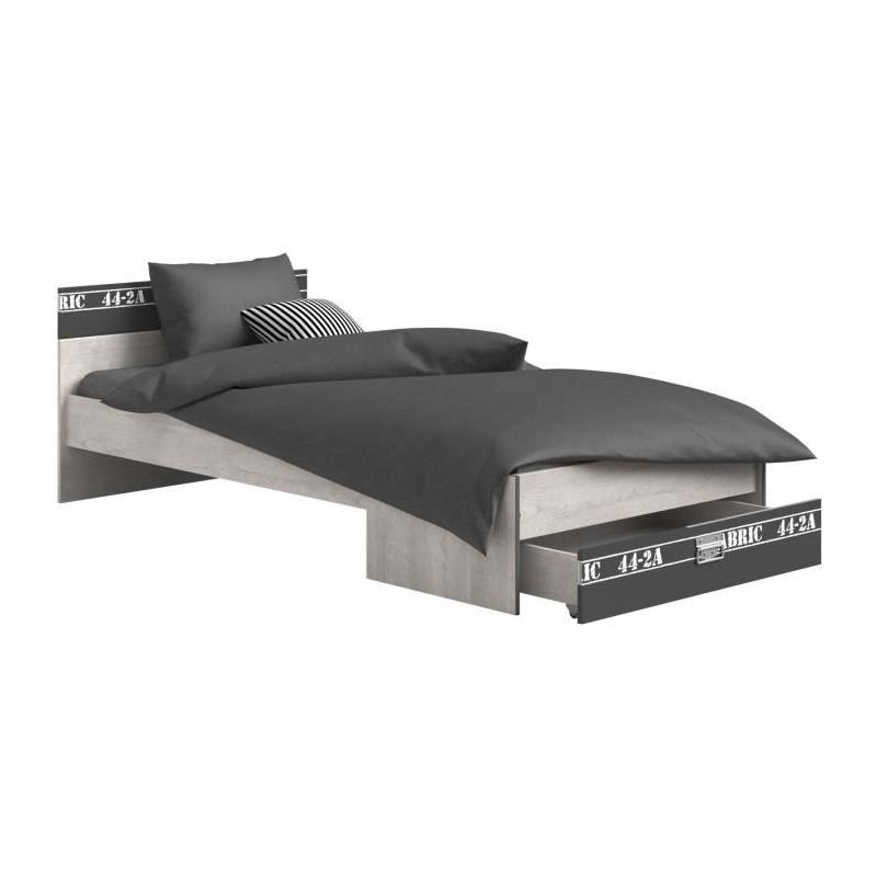 Chambre enfant industrielle complète - Décor gris loft - NOA