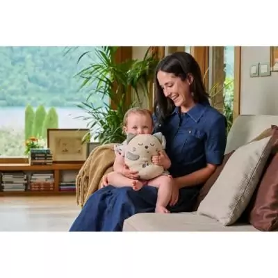 Peluche chaton CHICCO grise pour bébé dès la naissance