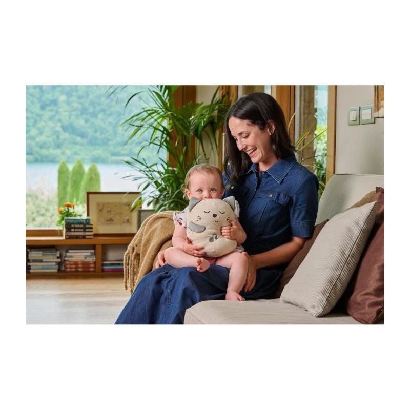Peluche chaton CHICCO grise pour bébé dès la naissance