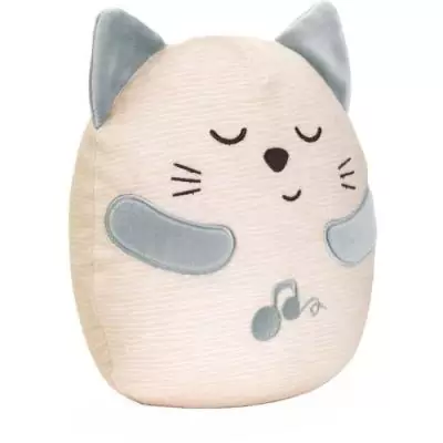 Peluche chaton CHICCO grise pour bébé dès la naissance