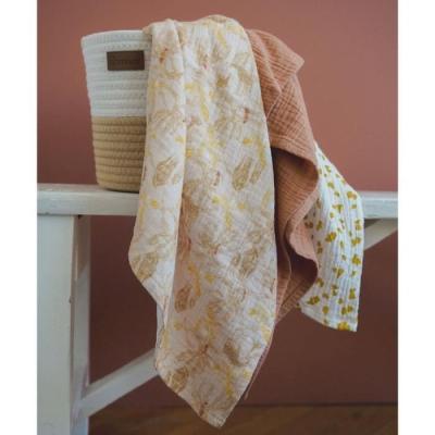 Lot de 3 langes DOMIVA Honey Moon en mousseline de coton