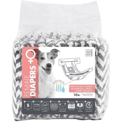 Couches pour chien M PETS - Diapers Femelle S x10 - 12h de protection