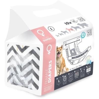 Couche pour chien M PETS - Femelle L x10 - 32-52 cm - 8-15kg