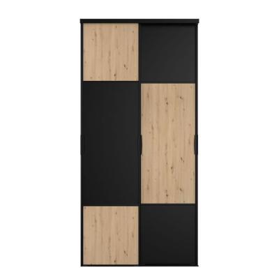 Portes de placard Parisot - Chêne et noir - L.120 x H.250