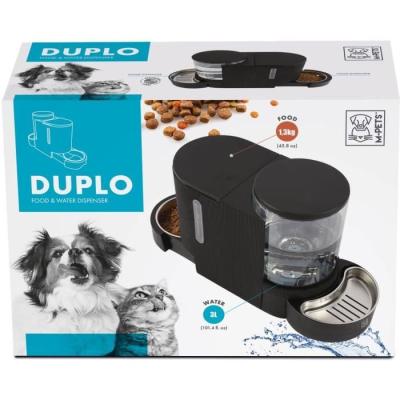 Distributeur de croquettes et d'eau M.PETS DUPLO - Pratique et spacieux