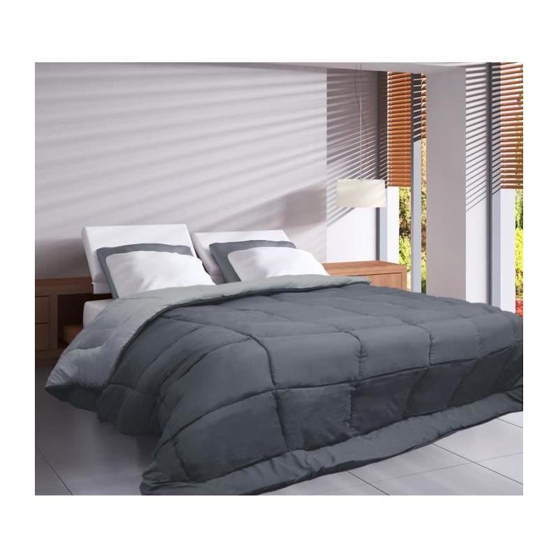 Couette Microfibre 400g/m² CALGARY Gris & Argent 220x240cm