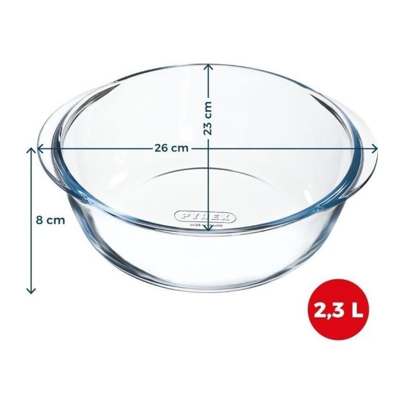 Plateau pour four PYREX 26 cm en verre borosilicate