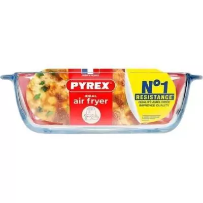 Plat air fryer PYREX 1450141 - Carré en verre borosilicate