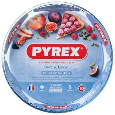 Moule à tarte Pyrex 28 cm en verre borosilicate