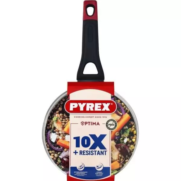 Casserole + couvercle - PYREX - 1455032 - Antiadhésif - 20 cm - Sans PFAS