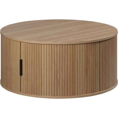 Table basse ronde en MDF chêne 80 cm - Essentiel