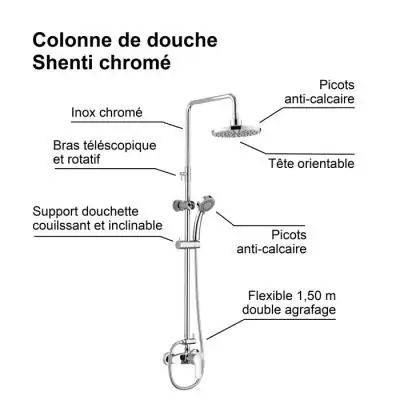 Découvrez la Colonne de douche SHENTI - Chromé! Découvrez la Colonne de douche SHENTI - Chromé!