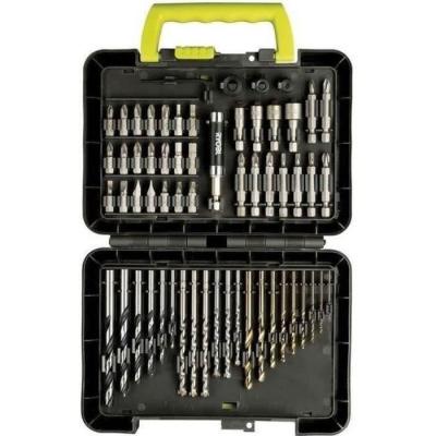 Coffret 60 accessoires perçage et vissage RYOBI - Forets bois, béton, métal