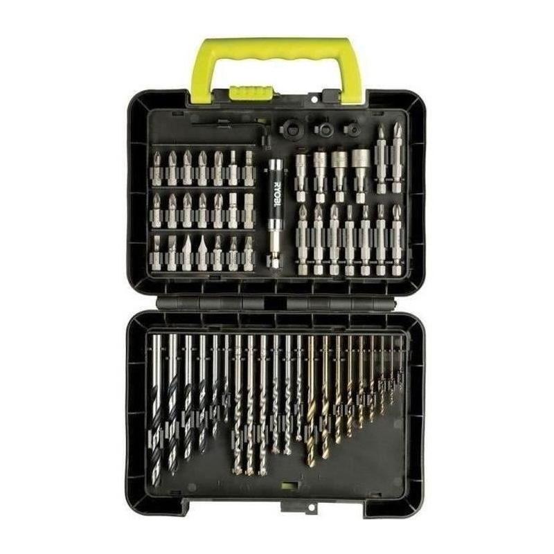 Coffret 60 accessoires perçage et vissage RYOBI - Forets bois, béton, métal