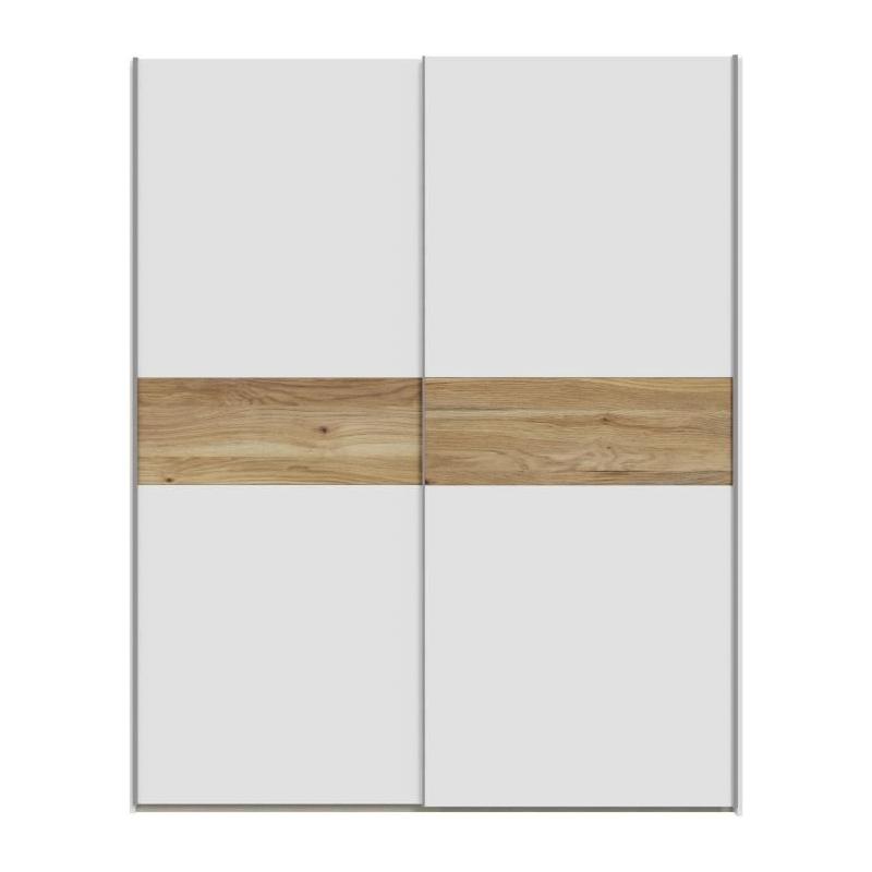 Armoire de chambre SAGITTA - Blanc mat 2 portes coulissantes
