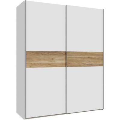 Armoire de chambre SAGITTA - Blanc mat 2 portes coulissantes