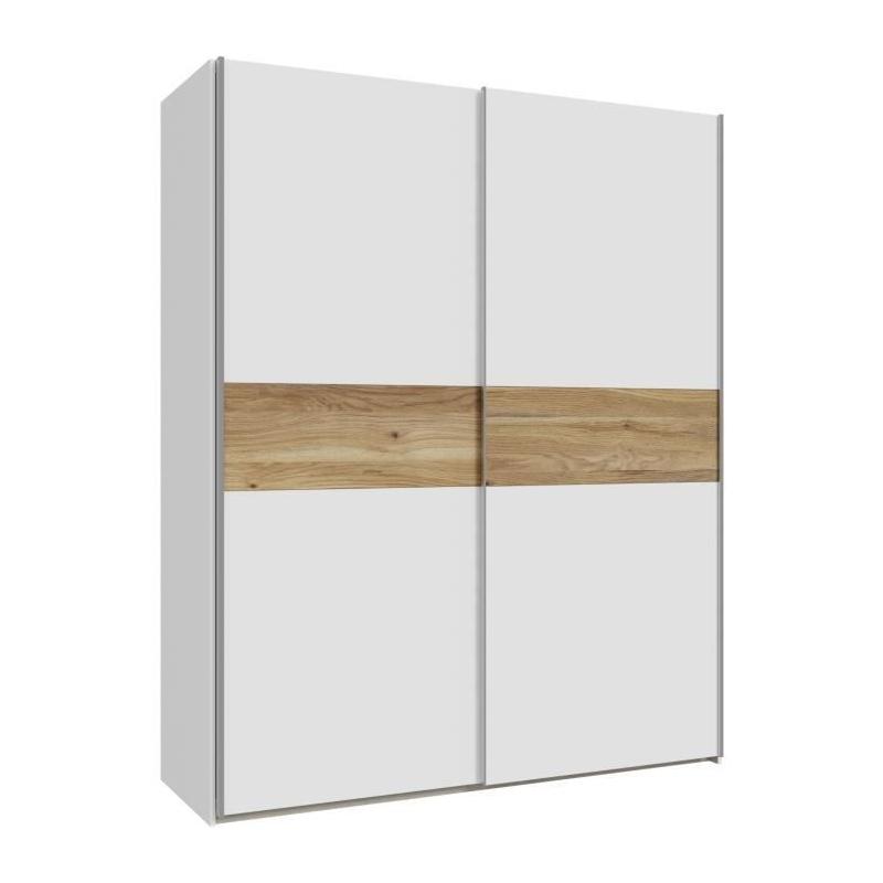 Armoire de chambre SAGITTA - Blanc mat 2 portes coulissantes