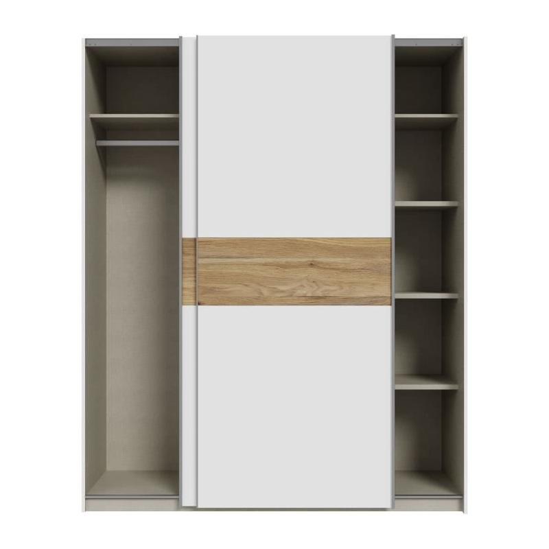 Armoire de chambre SAGITTA - Blanc mat 2 portes coulissantes