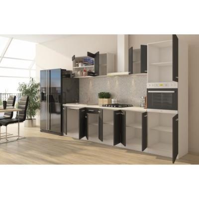 Cuisine ULTRA avec colonne four - 300 cm - Gris mat