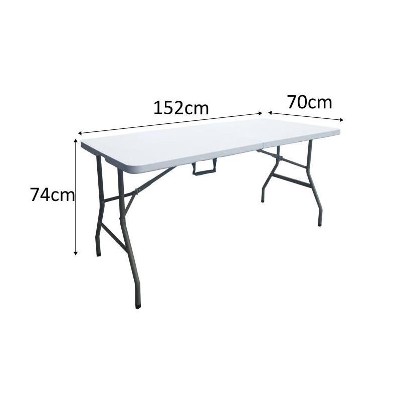 Table de réception pliante 6 personnes - 150 cm - Blanc