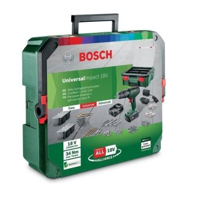 Perceuse-visseuse Bosch - UniversalDrill 18 avec 2 batteries et 241 accessoires