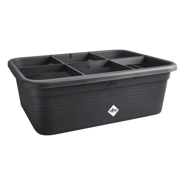 Elho Bac a fleurs Green Basics Jardin De Culture L - Noir - L 76 x B 57 x H 27 cm - culture et récolteextérieur - 100% recycl