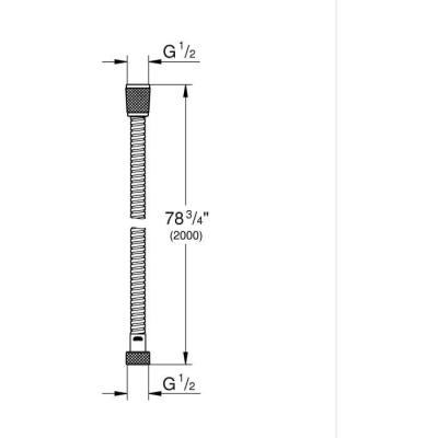 Flexible de douche GROHE VitalioFlex Metal 2m Chromé - Résistant aux pliures