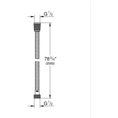 Flexible de douche GROHE VitalioFlex Metal 2m Chromé - Résistant aux pliures