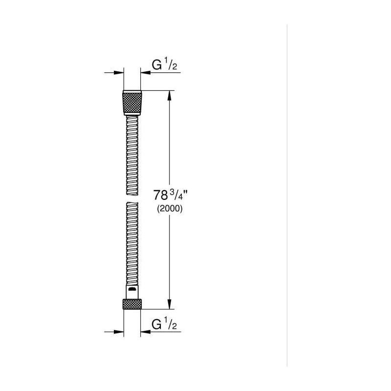 Flexible de douche GROHE VitalioFlex Metal 2m Chromé - Résistant aux pliures