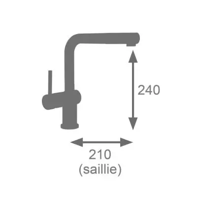 Robinet Evier Carré avec Douchette Extractible - Chromé