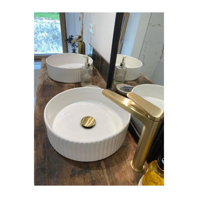 Robinetterie de Salle de Bain: Mitigeur Lavabo GLOSS HAUT en Laiton Brossé