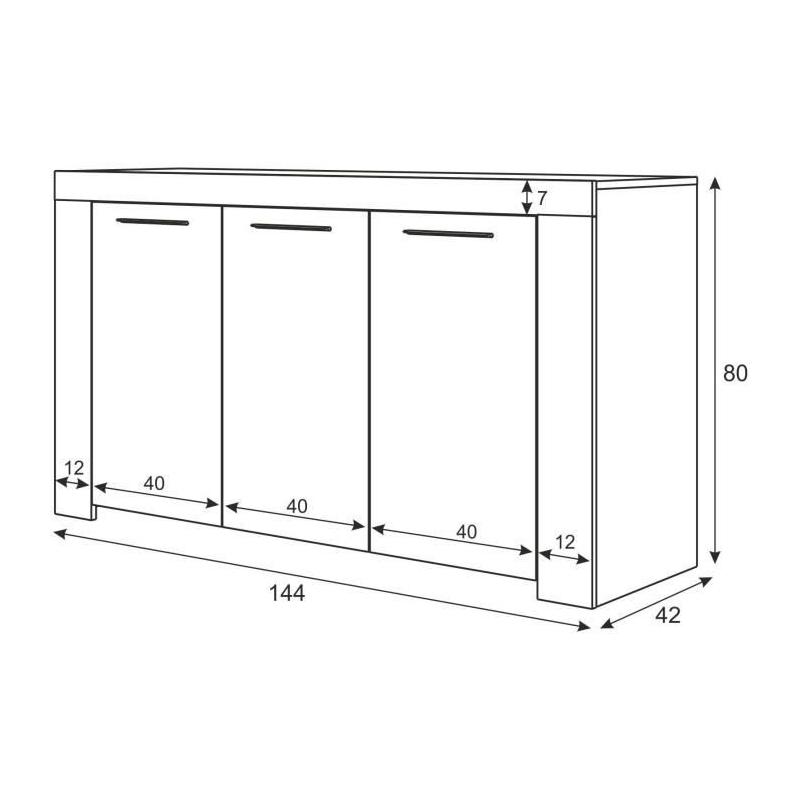 Buffet AMBIT: Style béton satiné pour un rangement moderne