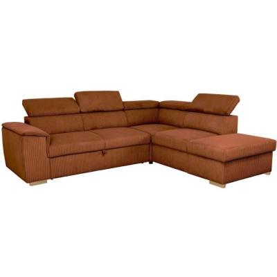 Canapé d'angle convertible 5 places DAYTONA - Tissu Lincoln Terracotta