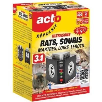 Répulsif ultrasons ACTO 3 en 1 - Maxi couverture - 300m² - Anti-Nuisibles